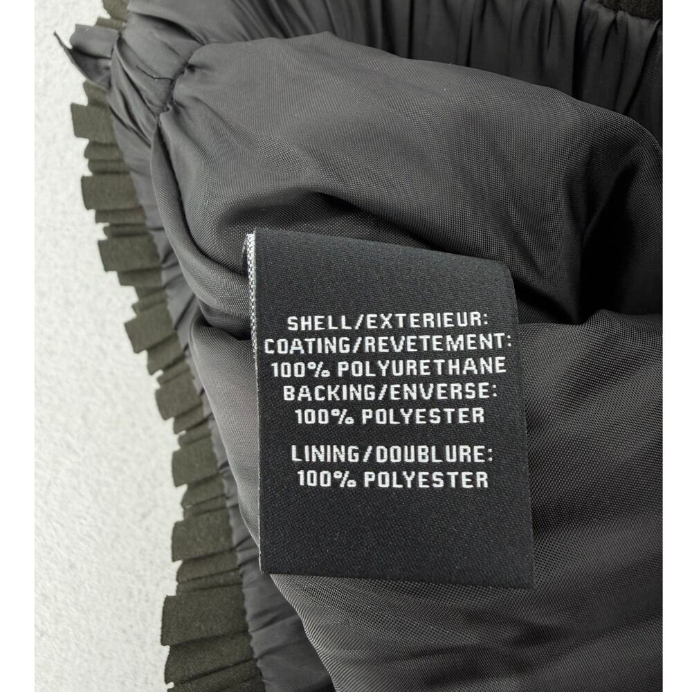 7 For All Mankind Black Pleated Faux Leather Pull On Elastic Waist Mini Skirt - Picture 6 of 7